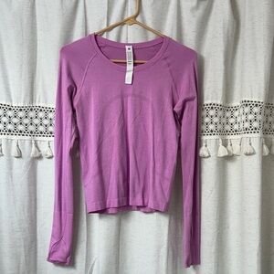 lululemon athletica Long Sleeve Crew Top in Lavender Pink